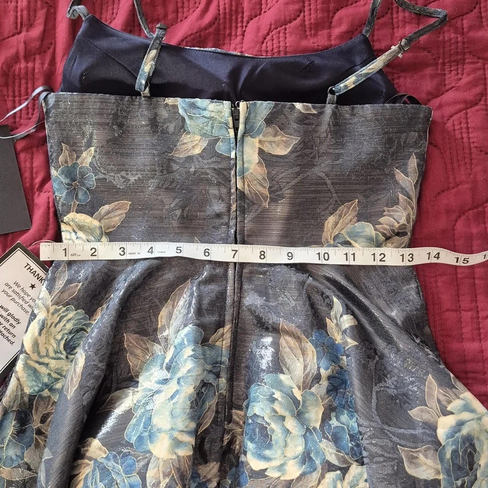 Blue Floral Fit-and-Flare Dress